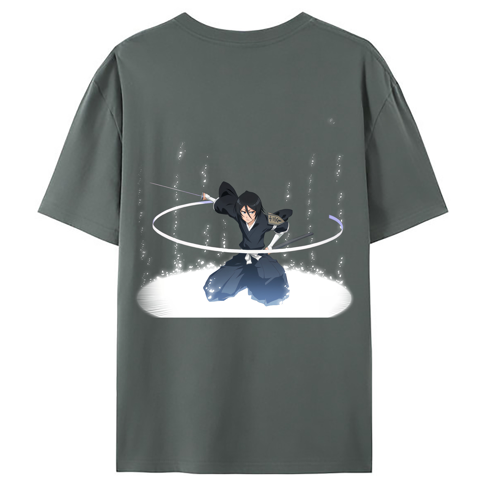 （画像用） ブリーチ 朽木ルキア BLEACH Kuchiki Rukia 綿100％ メンズ半袖Tシャツ（バックプリント） 通気性